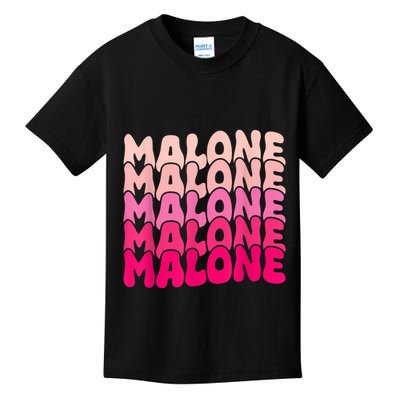 Retro Malone Girl First Name Boy Personalized Groovy 80S Kids T-Shirt