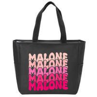 Retro Malone Girl First Name Boy Personalized Groovy 80S Zip Tote Bag