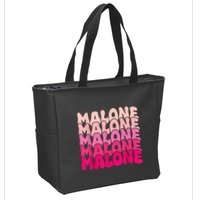 Retro Malone Girl First Name Boy Personalized Groovy 80S Zip Tote Bag