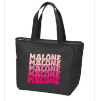 Retro Malone Girl First Name Boy Personalized Groovy 80S Zip Tote Bag