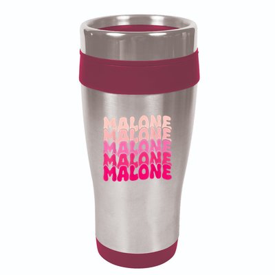Retro Malone Girl First Name Boy Personalized Groovy 80S 16oz Travel Tumbler