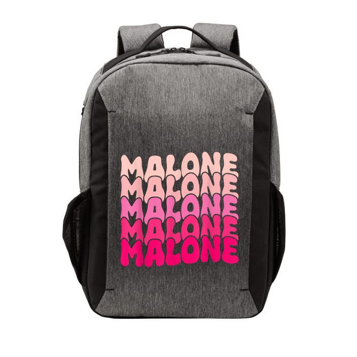 Retro Malone Girl First Name Boy Personalized Groovy 80S Vector Backpack