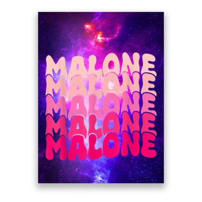 Retro Malone Girl First Name Boy Personalized Groovy 80S Poster