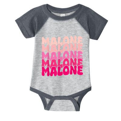 Retro Malone Girl First Name Boy Personalized Groovy 80S Infant Baby Jersey Bodysuit