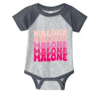 Retro Malone Girl First Name Boy Personalized Groovy 80S Infant Baby Jersey Bodysuit