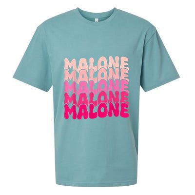 Retro Malone Girl First Name Boy Personalized Groovy 80S Sueded Cloud Jersey T-Shirt