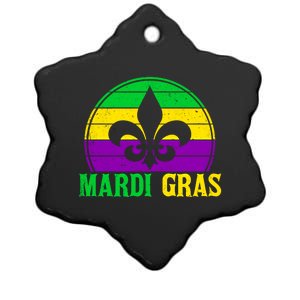 Retro Mardi Gras Fleur De Lys Carnival New Orleans Nola Gift Ceramic Star Ornament