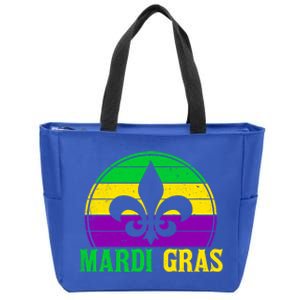 Retro Mardi Gras Fleur De Lys Carnival New Orleans Nola Gift Zip Tote Bag