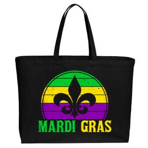 Retro Mardi Gras Fleur De Lys Carnival New Orleans Nola Gift Cotton Canvas Jumbo Tote