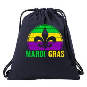 Retro Mardi Gras Fleur De Lys Carnival New Orleans Nola Gift Drawstring Bag