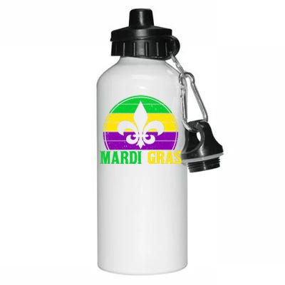 Retro Mardi Gras Fleur De Lys Carnival New Orleans Nola Gift Aluminum Water Bottle 