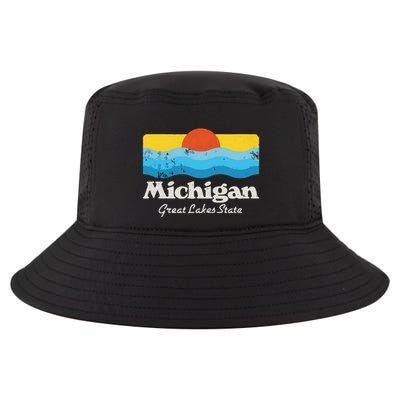Retro Michigan Great Lakes State Cool Comfort Performance Bucket Hat