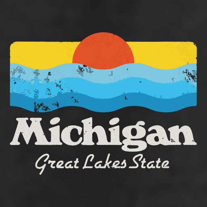 Retro Michigan Great Lakes State Cool Comfort Performance Bucket Hat