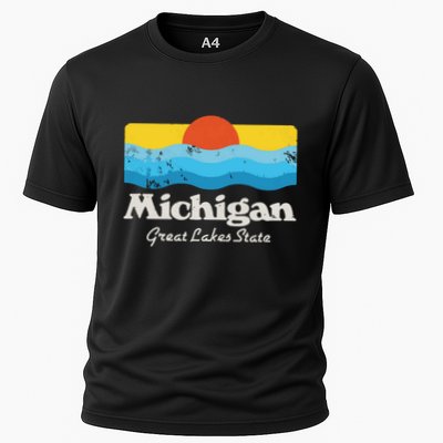 Retro Michigan Great Lakes State Performance Shirt