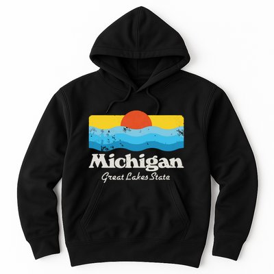 Retro Michigan Great Lakes State Hoodie