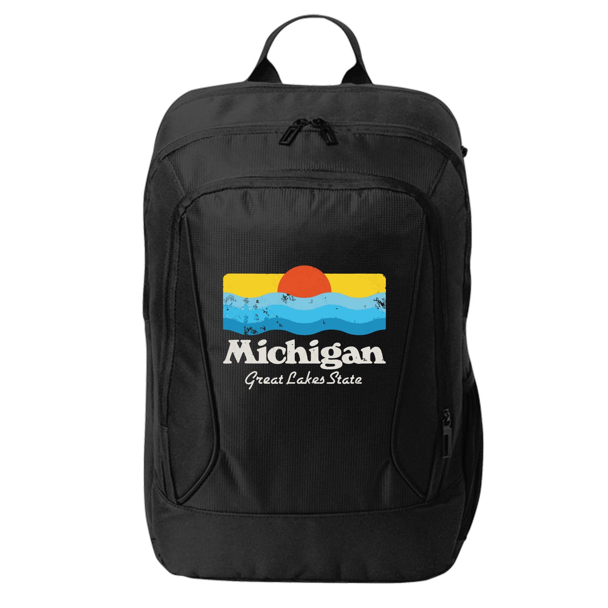 Retro Michigan Great Lakes State City Backpack