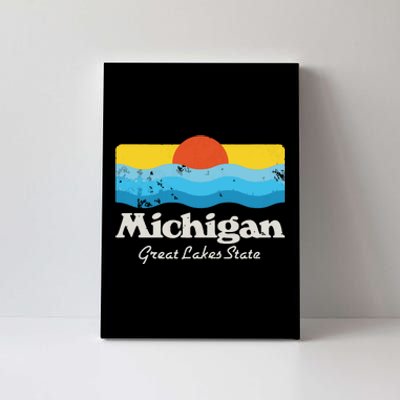 Retro Michigan Great Lakes State Canvas