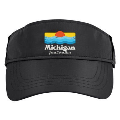 Retro Michigan Great Lakes State Adult Drive Performance Visor