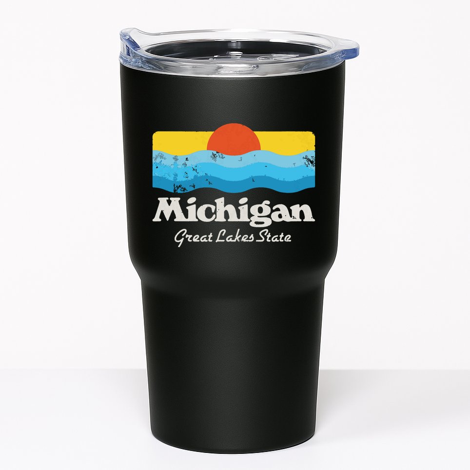 Retro Michigan Great Lakes State Tumbler