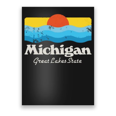 Retro Michigan Great Lakes State Poster