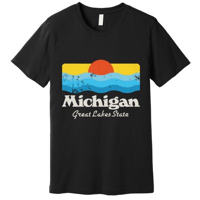 Retro Michigan Great Lakes State Premium T-Shirt