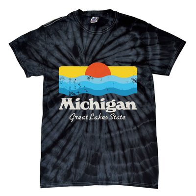 Retro Michigan Great Lakes State Tie-Dye T-Shirt