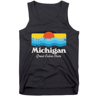 Retro Michigan Great Lakes State Tank Top