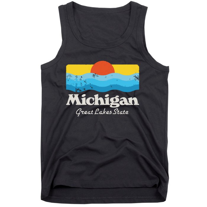 Retro Michigan Great Lakes State Tank Top