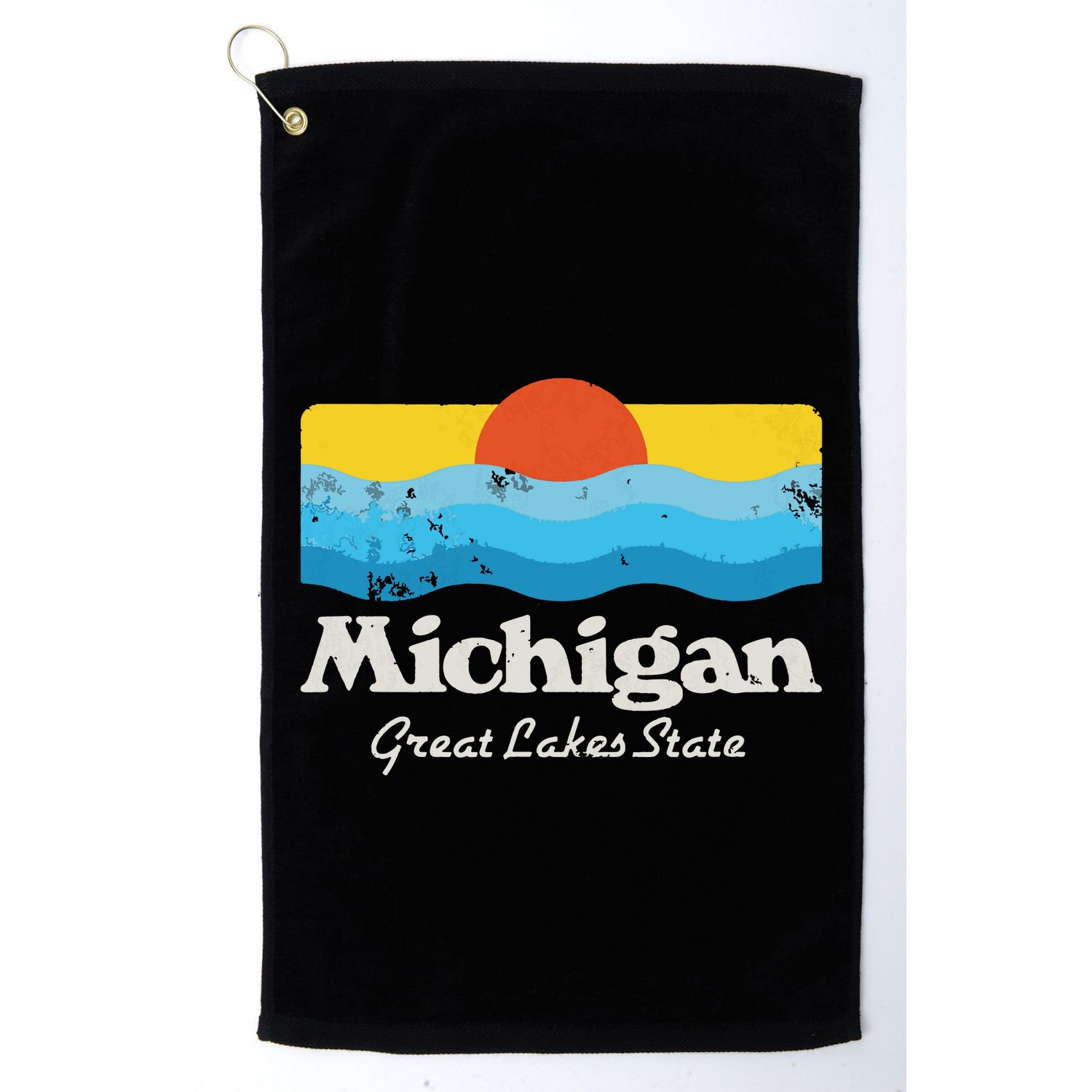 Retro Michigan Great Lakes State Golf Towel