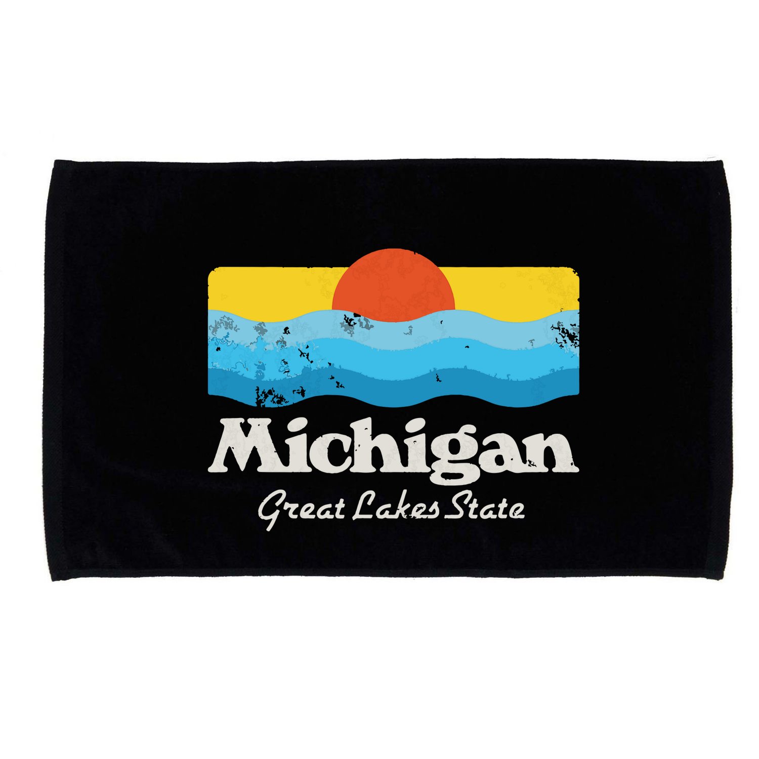 Retro Michigan Great Lakes State Microfiber Hand Towel