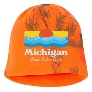 Retro Michigan Great Lakes State Kati - Camo Knit Beanie