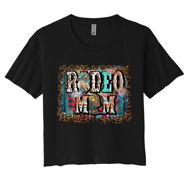Rodeo Mom Gift Vintage Barrel Racing Mom Horse Barrel Xmas Gift Crop Top