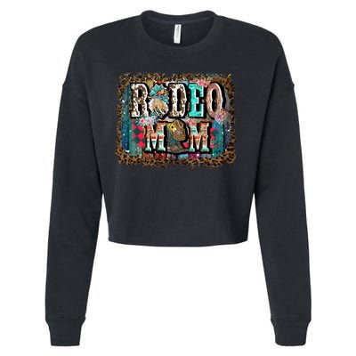 Rodeo Mom Gift Vintage Barrel Racing Mom Horse Barrel Xmas Gift Cropped Pullover Crew