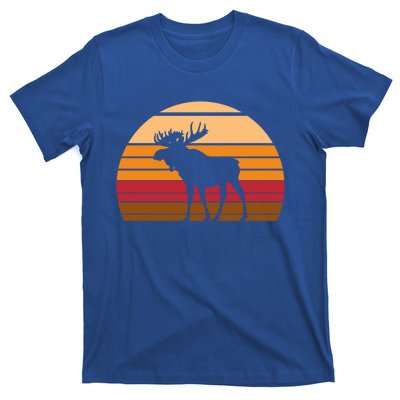 Retro Moose Gift Vintage Sunset Animal T-Shirt