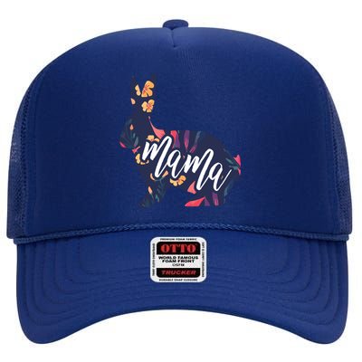 Rabbit Mom Great Gift Bunny Mama Gift High Crown Mesh Back Trucker Hat