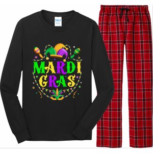 Retro Mardi Gras Party Hat Clothes Funny Long Sleeve Pajama Set