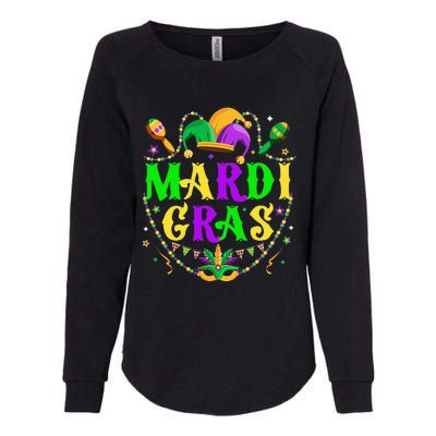 Retro Mardi Gras Party Hat Clothes Funny Womens California Wash Sweatshirt