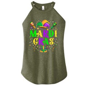 Retro Mardi Gras Party Hat Clothes Funny Women's Perfect Tri Rocker Tank