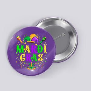 Retro Mardi Gras Party Hat Clothes Funny Button