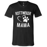 Rottweiler Mama Gift Dog Lover Apparel Pet Owner Rottie Mom V-Neck T-Shirt