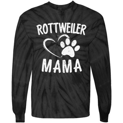 Rottweiler Mama Gift Dog Lover Apparel Pet Owner Rottie Mom Tie-Dye Long Sleeve Shirt