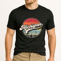 Retro Michigan Home State Mi Cool 70s Style Sunset Cooling Performance Crew T-Shirt