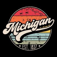 Retro Michigan Home State Mi Cool 70s Style Sunset Bucket Hat