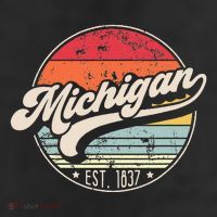 Retro Michigan Home State Mi Cool 70s Style Sunset 11oz C Handle Ceramic Mug
