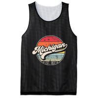 Retro Michigan Home State Mi Cool 70s Style Sunset Mesh Reversible Basketball Jersey Tank