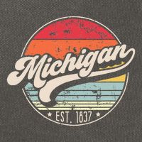 Retro Michigan Home State Mi Cool 70s Style Sunset Cotton Canvas Backpack