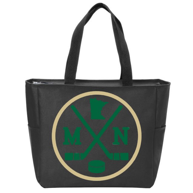 Retro Minnesota Hockey Emblem Vintage Mn Gift Zip Tote Bag