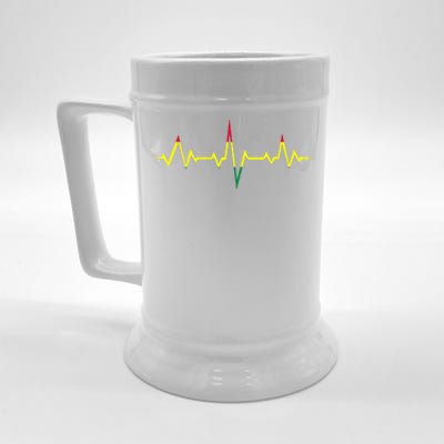 Reggae Music Heartbeat Rastafari Rasta Gift Beer Stein