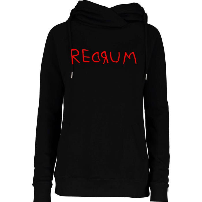 Redrum Mord Horror Movie Fan Womens Funnel Neck Pullover Hood