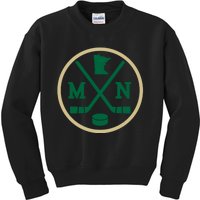 Retro Minnesota Hockey Emblem Vintage Mn Gift Kids Sweatshirt